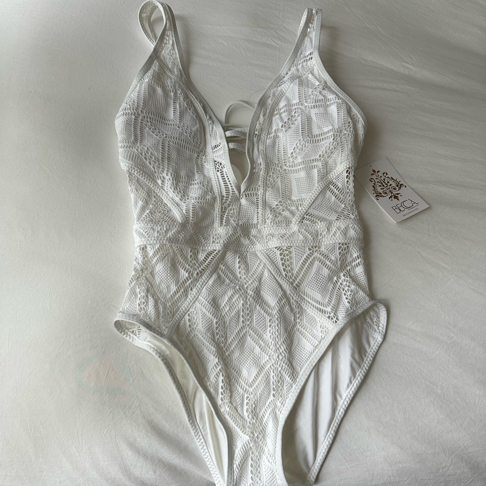 Women’s white one piece swimsuit
